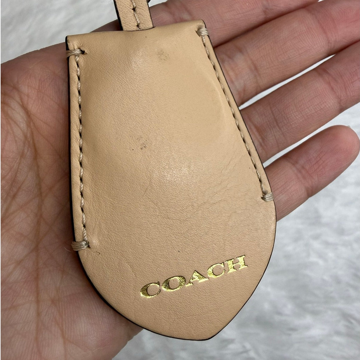 Coach Tan Ring Bag Charm Key Fob