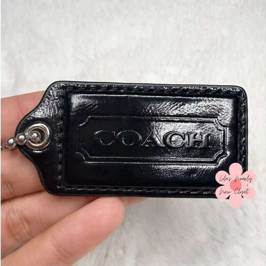 2” COACH Modern Black Fob Bag Charm Hang tag Hangtag