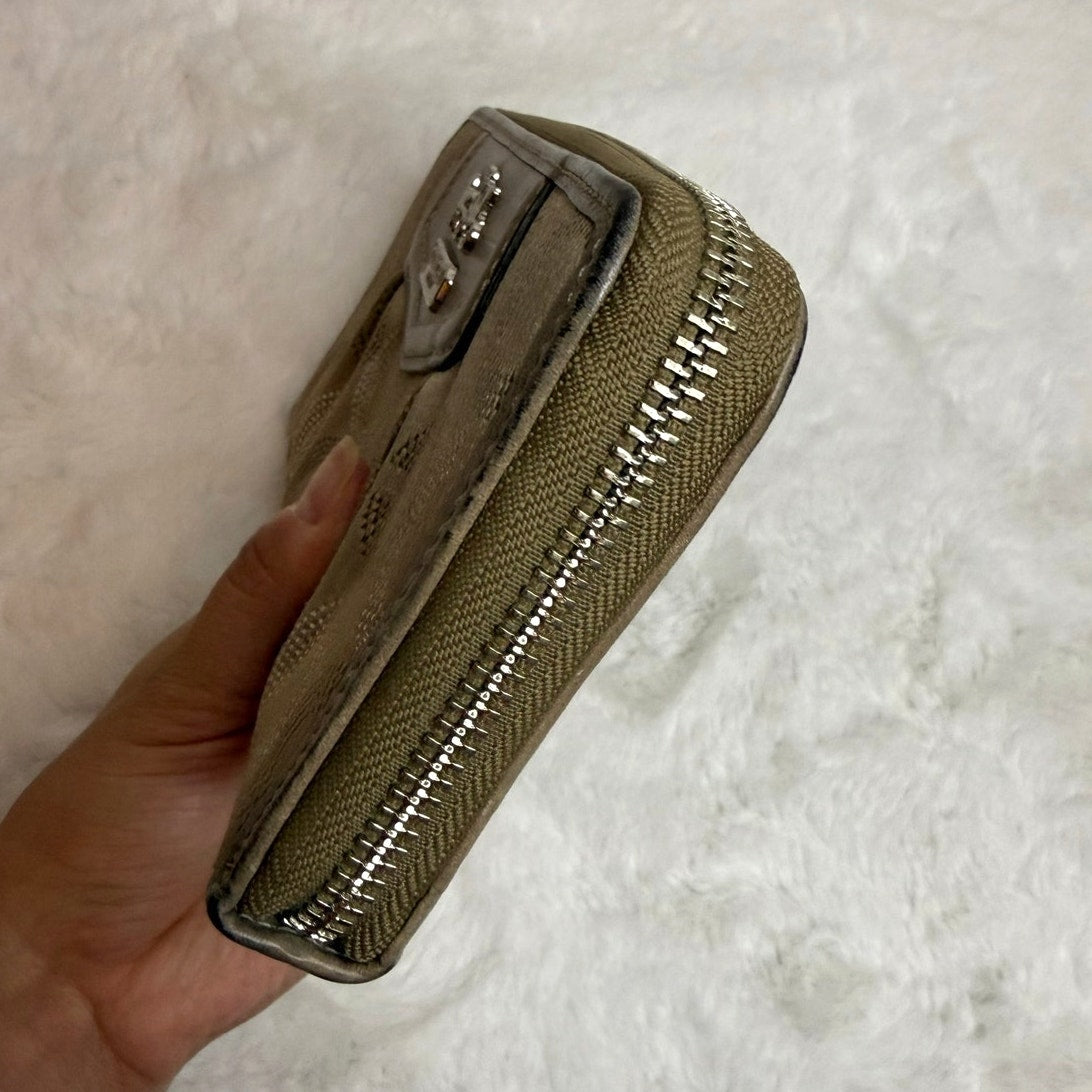 COACH Signature Canvas Zip Around Wallet