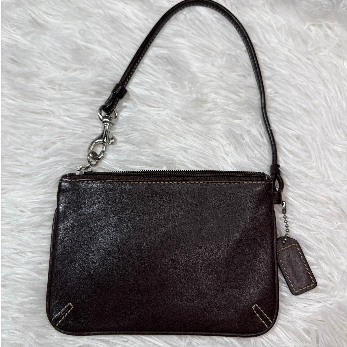 y2k COACH Vintage Leatherware Brown Leather Wristlet