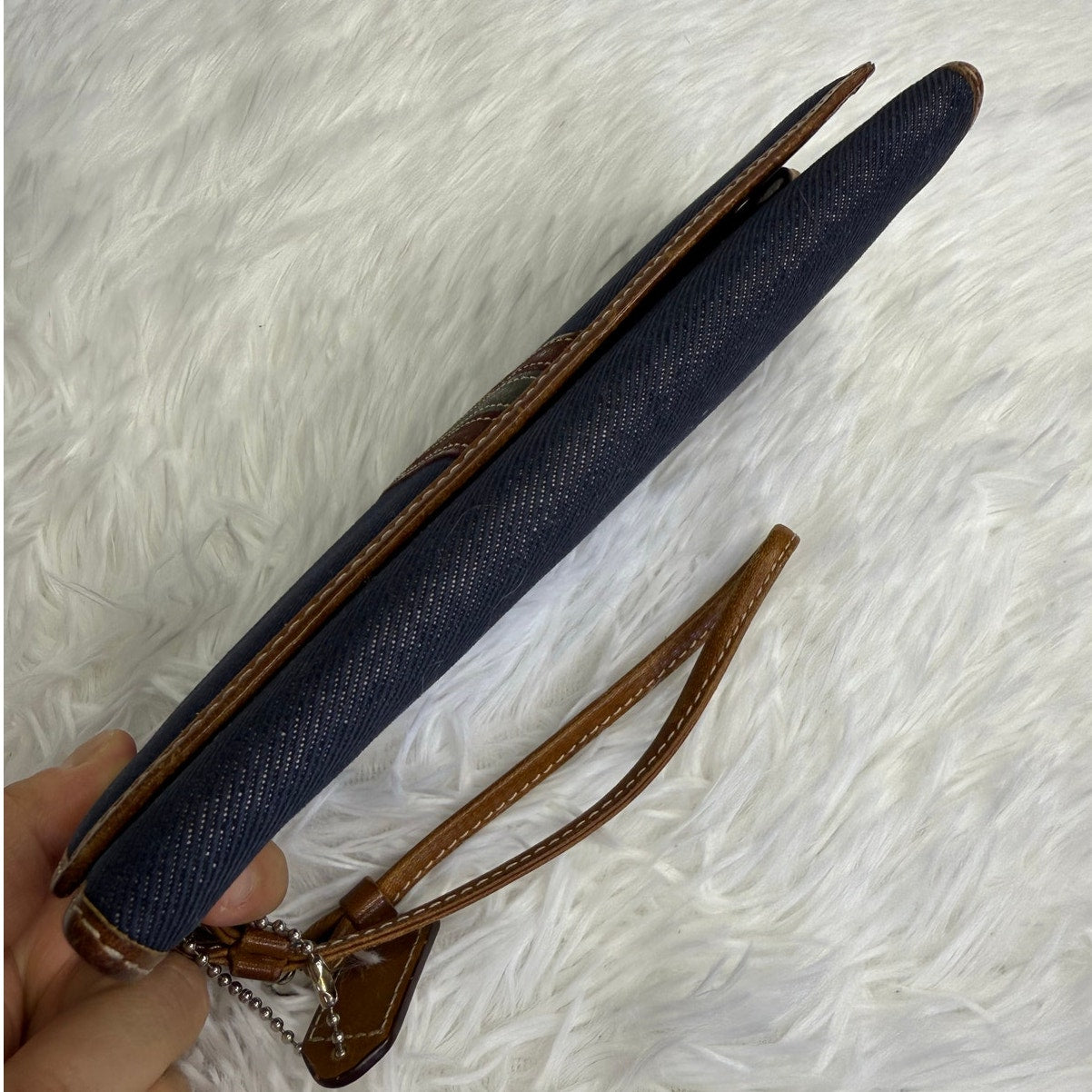 Vintage COACH y2k Denim Wallet Wristlet