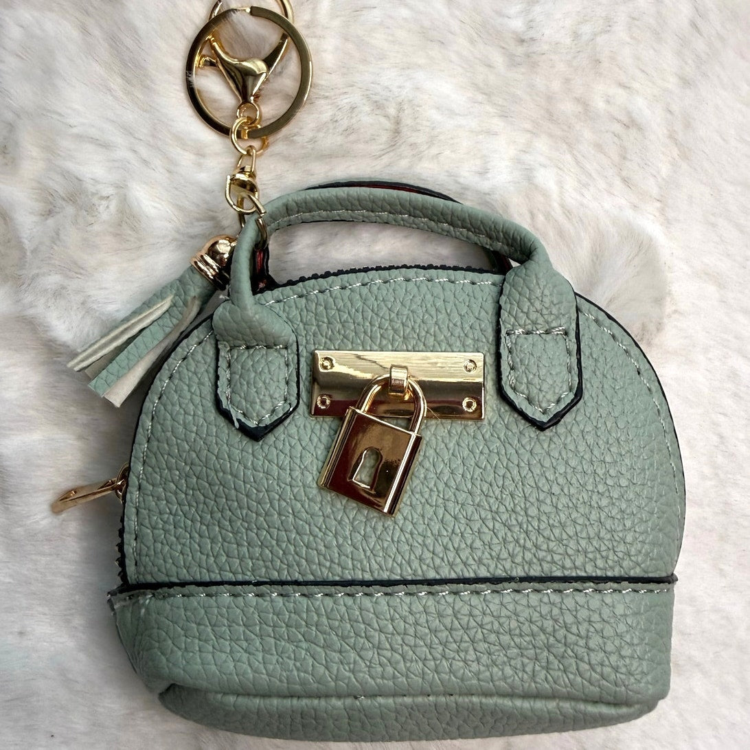 Mini Tote Bag Keychain Coin Purse Mini Pouch Zipper Fashion Charm Bag Charm