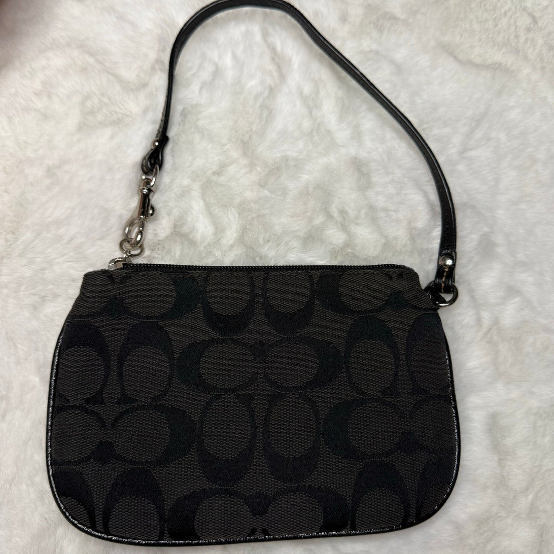 Coach Black Signature Canvas Wristlet