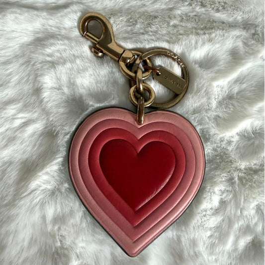 COACH 70's Heart Burst Bag Charm In Signature Canvas