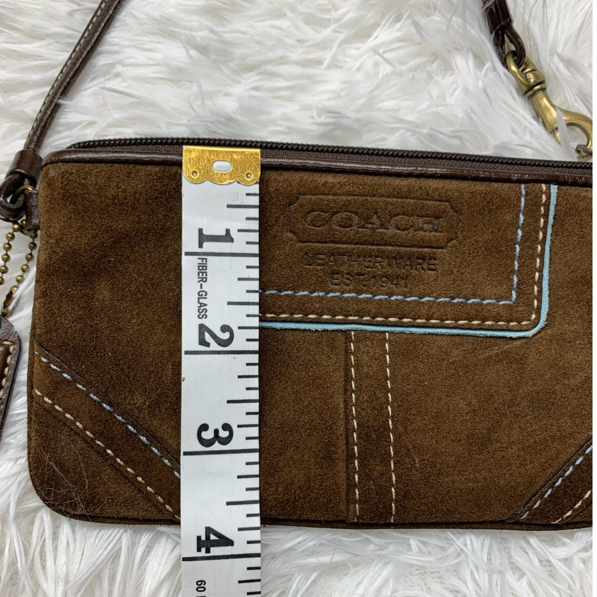 y2k COACH Vintage Brown Suede Wristlet
