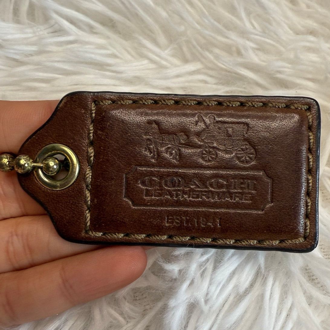 2.5" COACH Leatherware 1941 Brown Fob Bag Charm Hang tag Hangtag