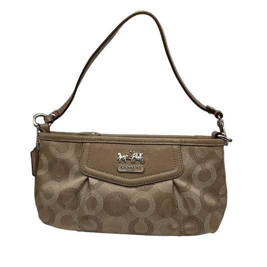 COACH Taupe Signature Canvas Wristlet / Mini Purse