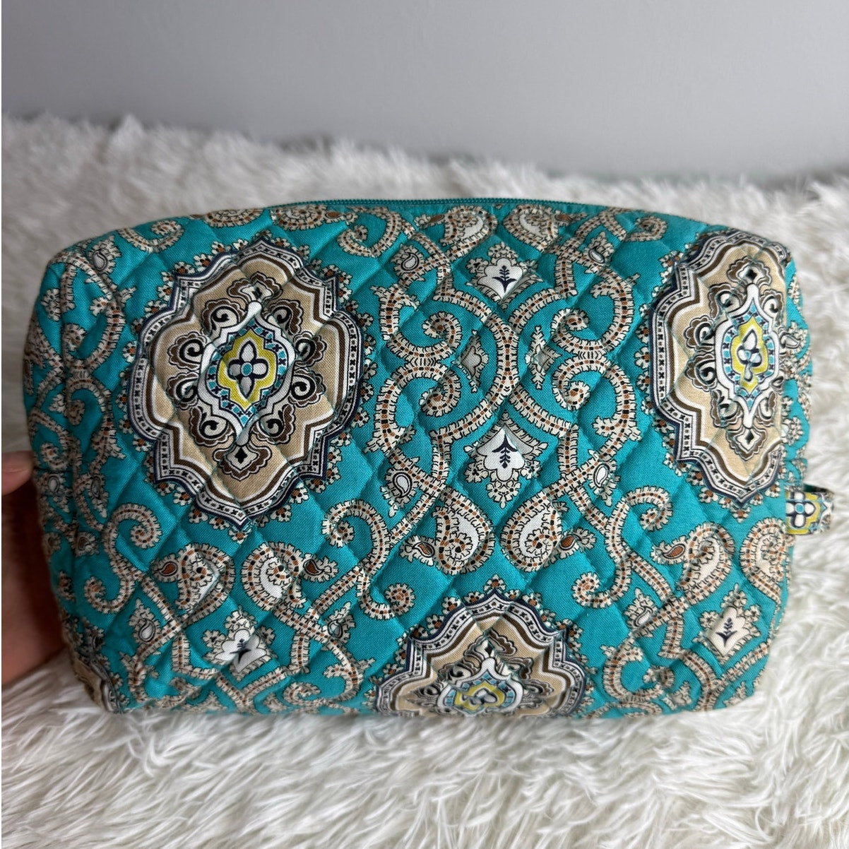 Vera Bradley Quilted Paisley Cosmetic Case Make Up Bag