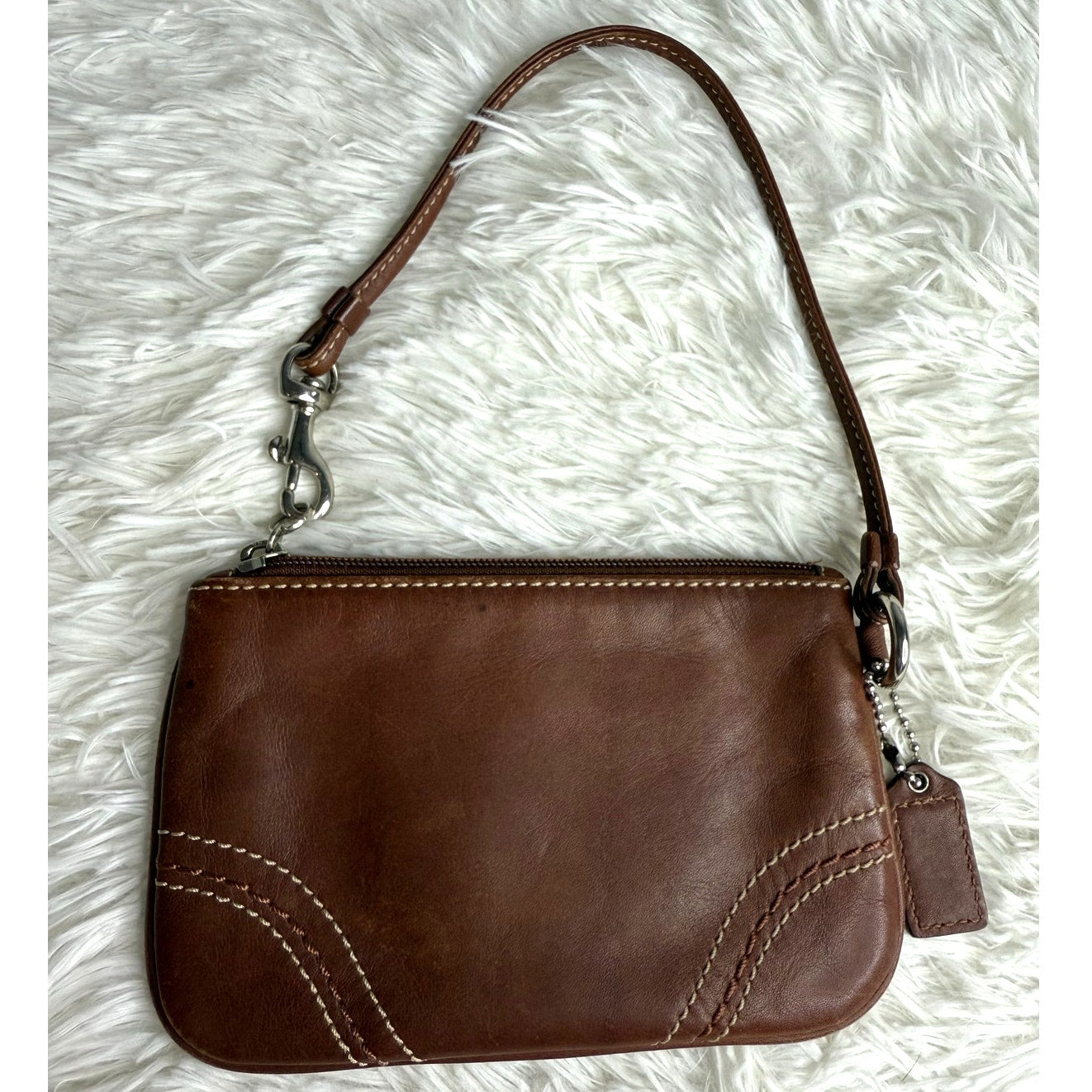 y2k COACH Leatherware Brown Wristlet