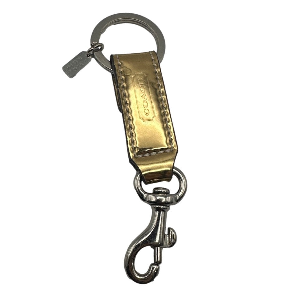 y2k COACH Poppy Gold Patent Leather Heart Bag Charm