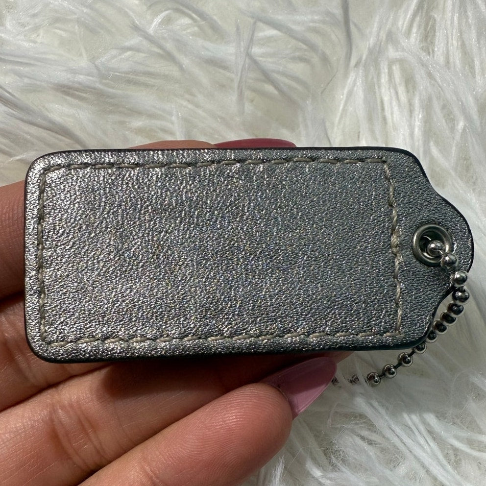 2" COACH Silver Fob Bag Charm Hang tag Hangtag