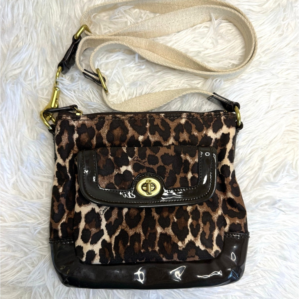 y2k COACH Park Ocelot Leopard Crossbody Bag