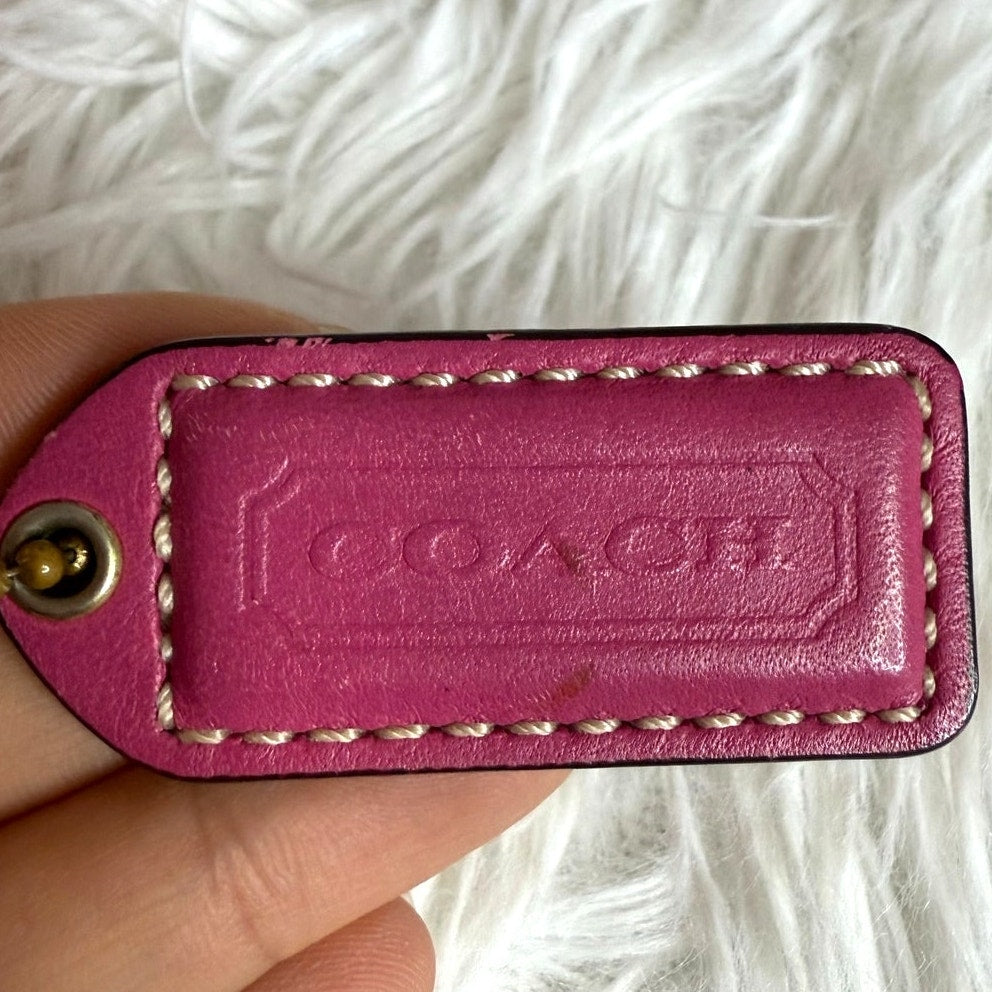 1.5" y2k COACH Vintage Fob Bag Charm Hang tag Hangtag