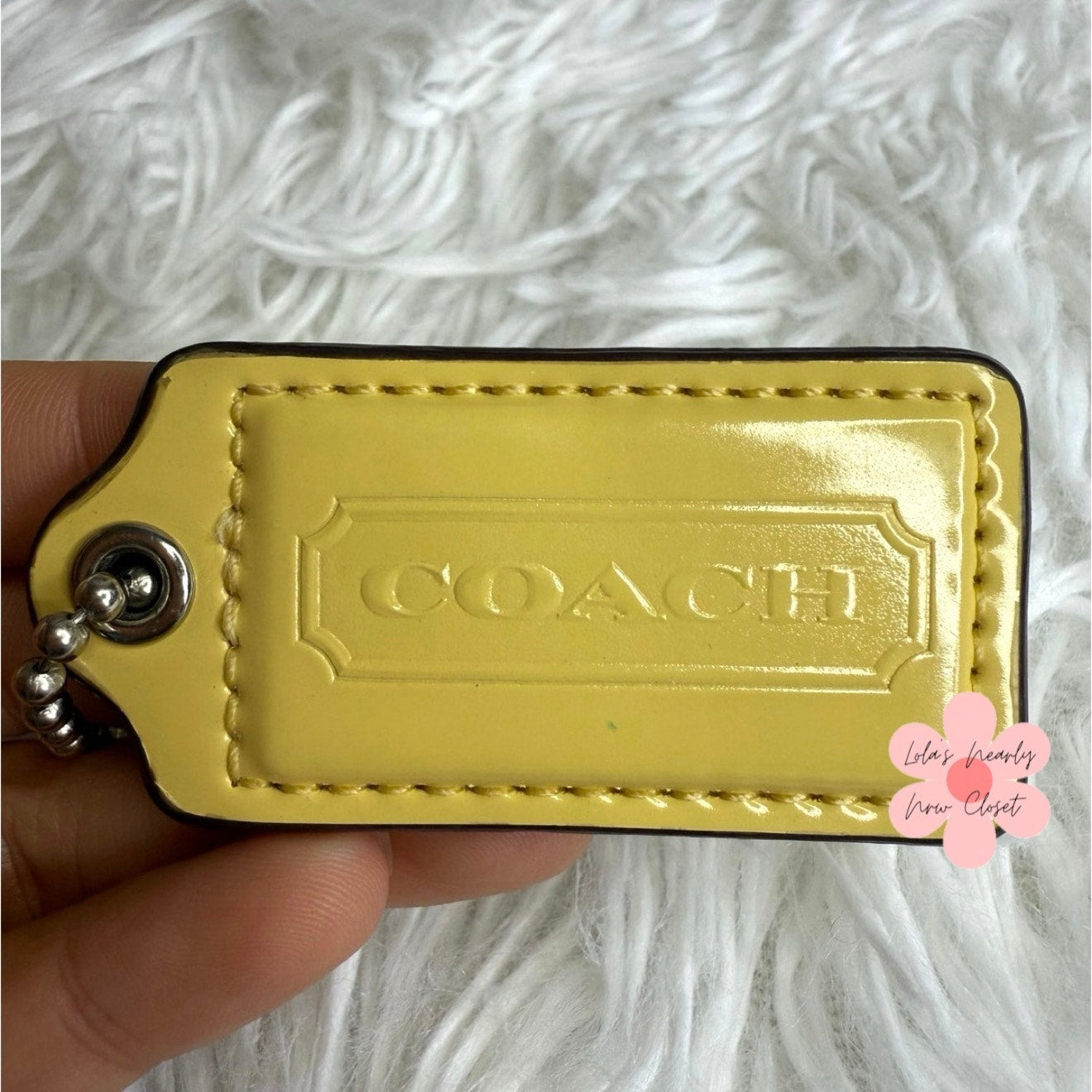 2" COACH Patent Leather Fob Bag Charm Hang tag Hangtag