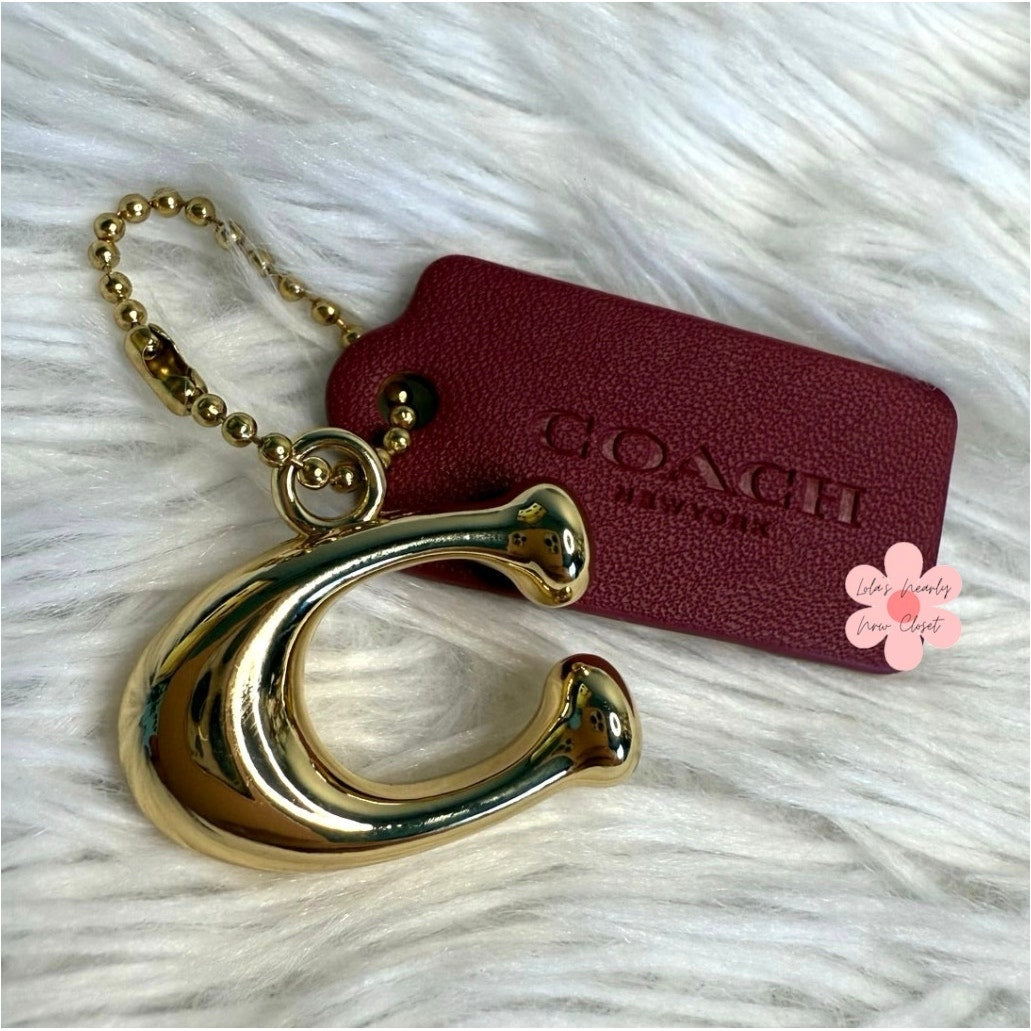 1.5" COACH "C" Hang Tag Hangtag Key Fob Bag Charm