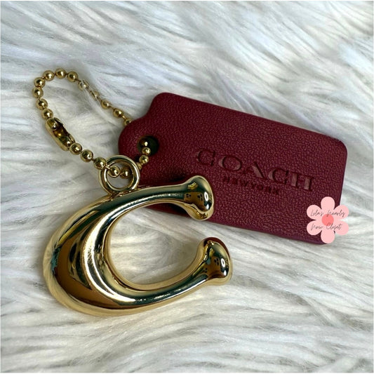 1.5" COACH "C" Hang Tag Hangtag Key Fob Bag Charm