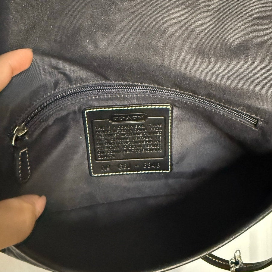 y2k Coach Vintage Signature Black Baguette Bag Mini Shoulder Bag