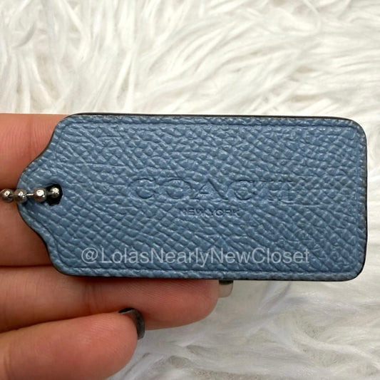 2” COACH Blue Fob Bag Charm Hang tag Hangtag