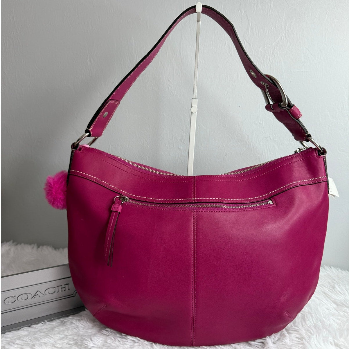 NWT y2k COACH Soho Pleated Leather Large Hobo Shoulder Bag F1373100