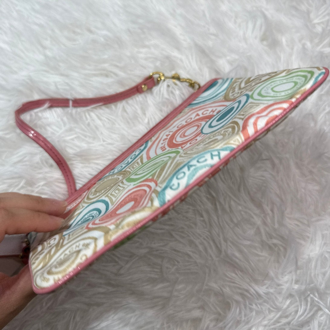 NWT COACH Signature Multi- color Wristlet