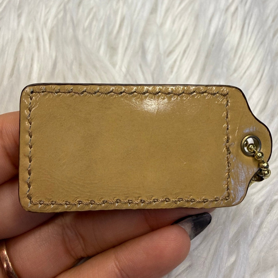 2" COACH Tan Fob Bag Charm Hang tag Hangtag