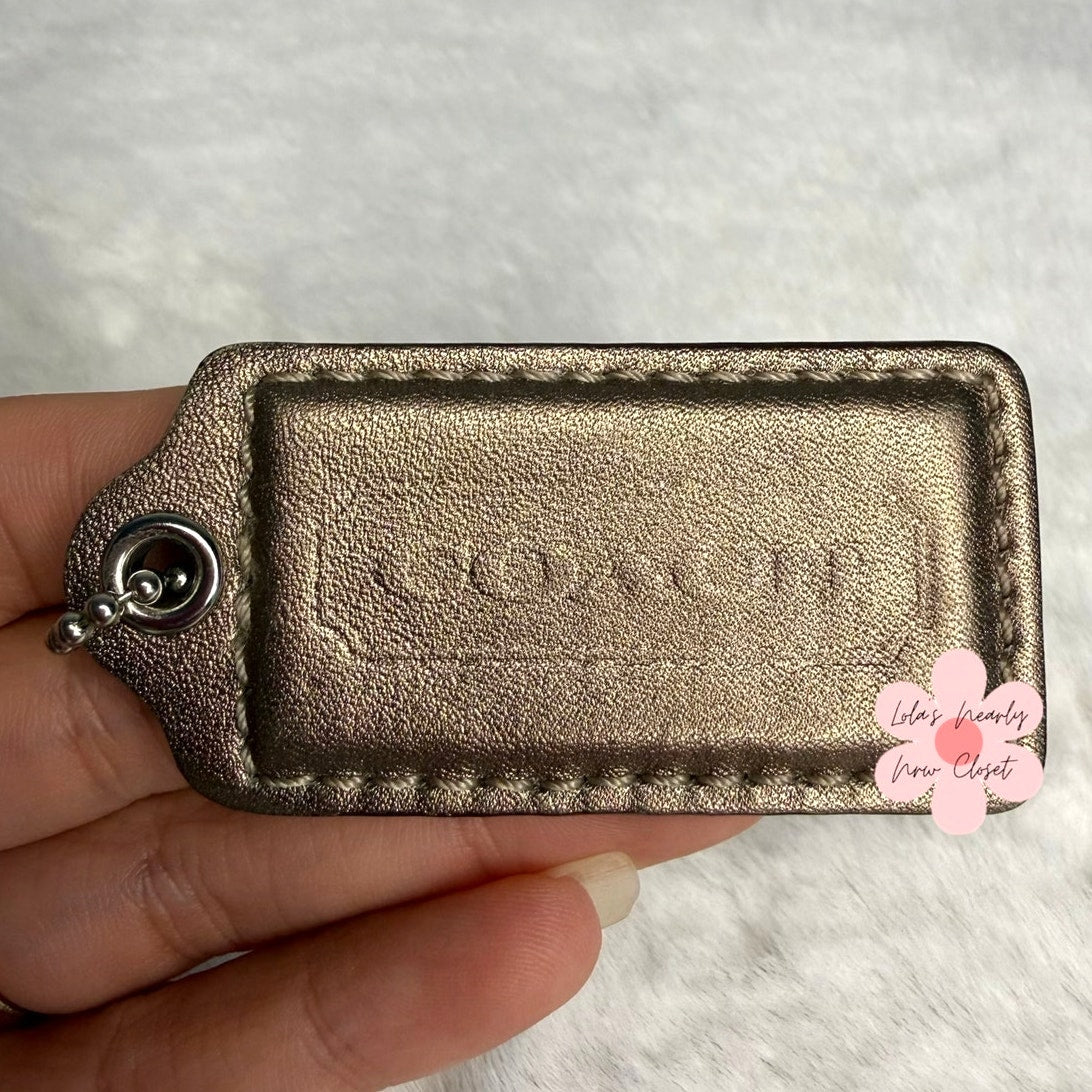 2" COACH Bronze Fob Bag Charm Hang tag Hangtag