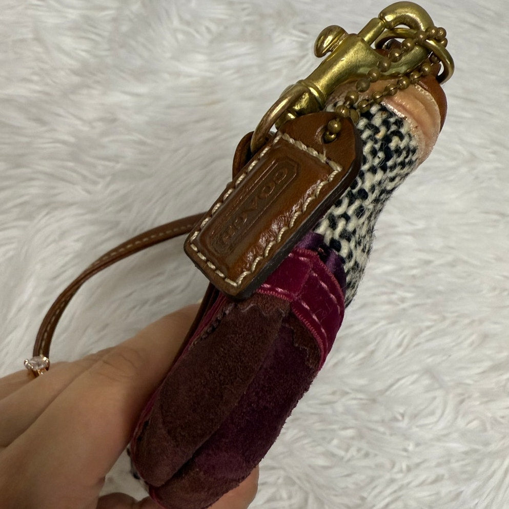 y2k Coach Vintage Limited Edition Soho Tweed Ribbon Bow Mini Purse Bag Charm