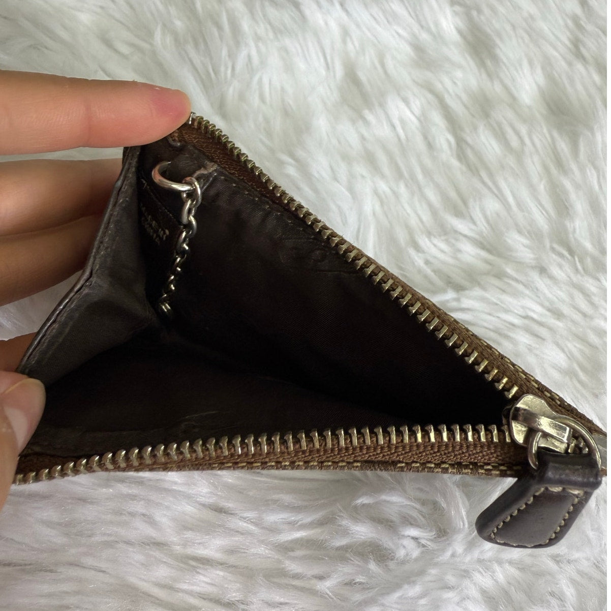 y2k Coach Brown Signature Card Holder Coin Purse