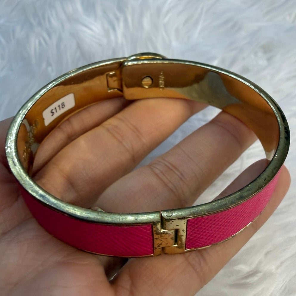 COACH Leather Turn Lock Hinges Bangle Bracelet