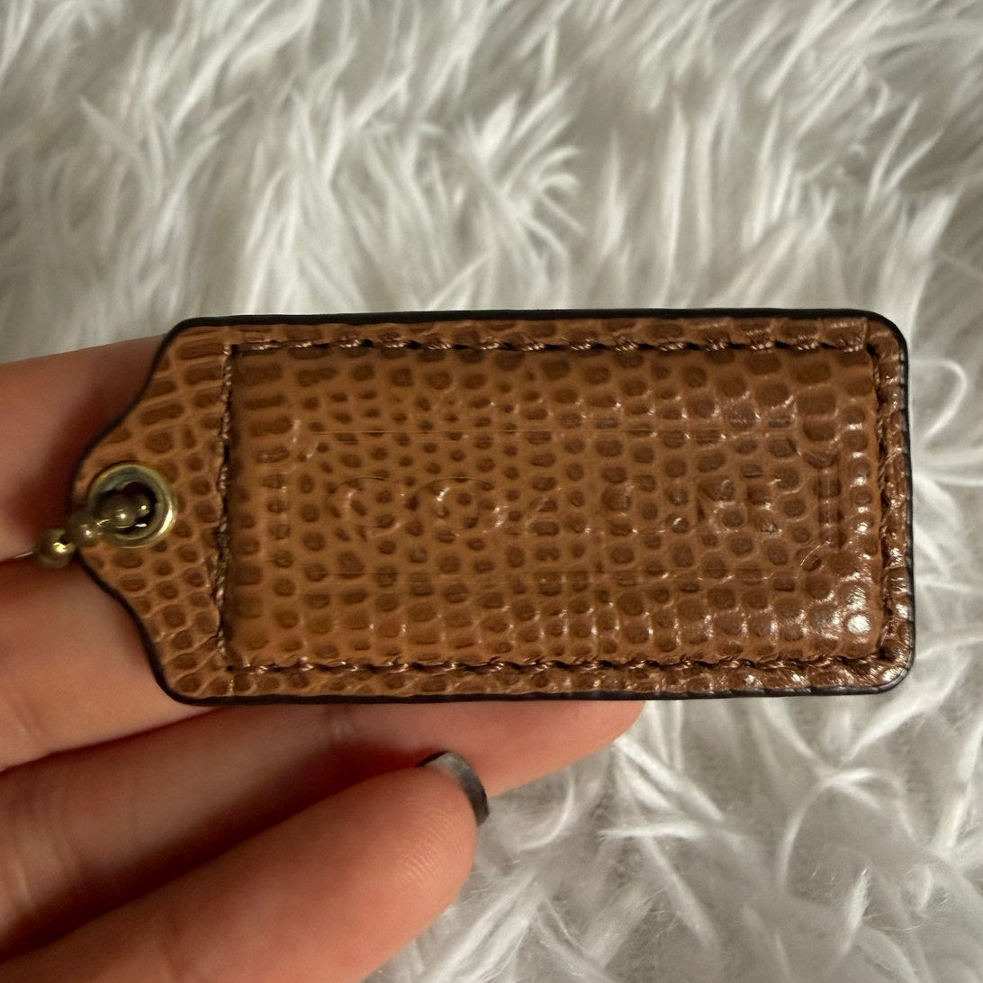 2" COACH Brown Fob Bag Charm Hang tag Hangtag