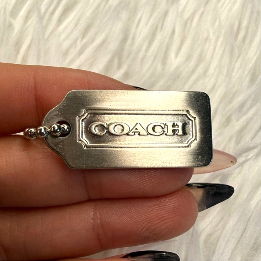 1" Coach Silver Metal Hangtag Tag Hang Tag Fob