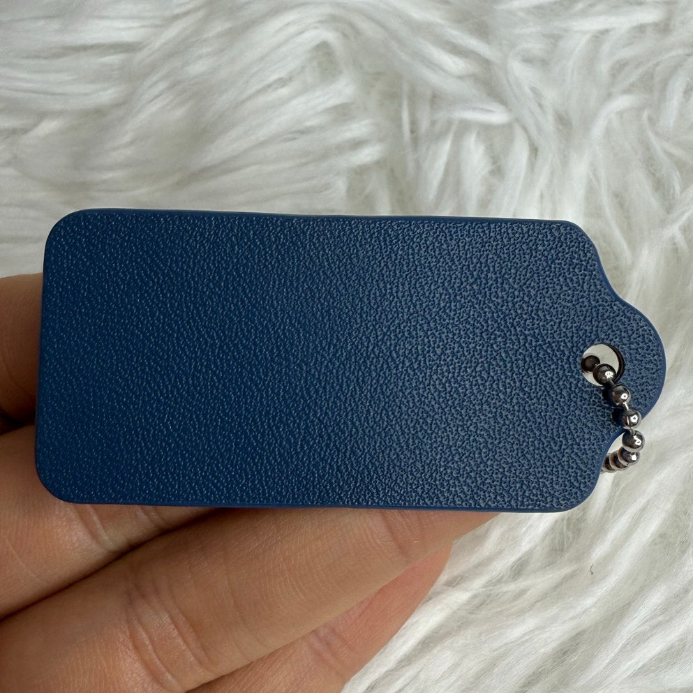 2" COACH Blue Fob Bag Charm Hang tag Hangtag