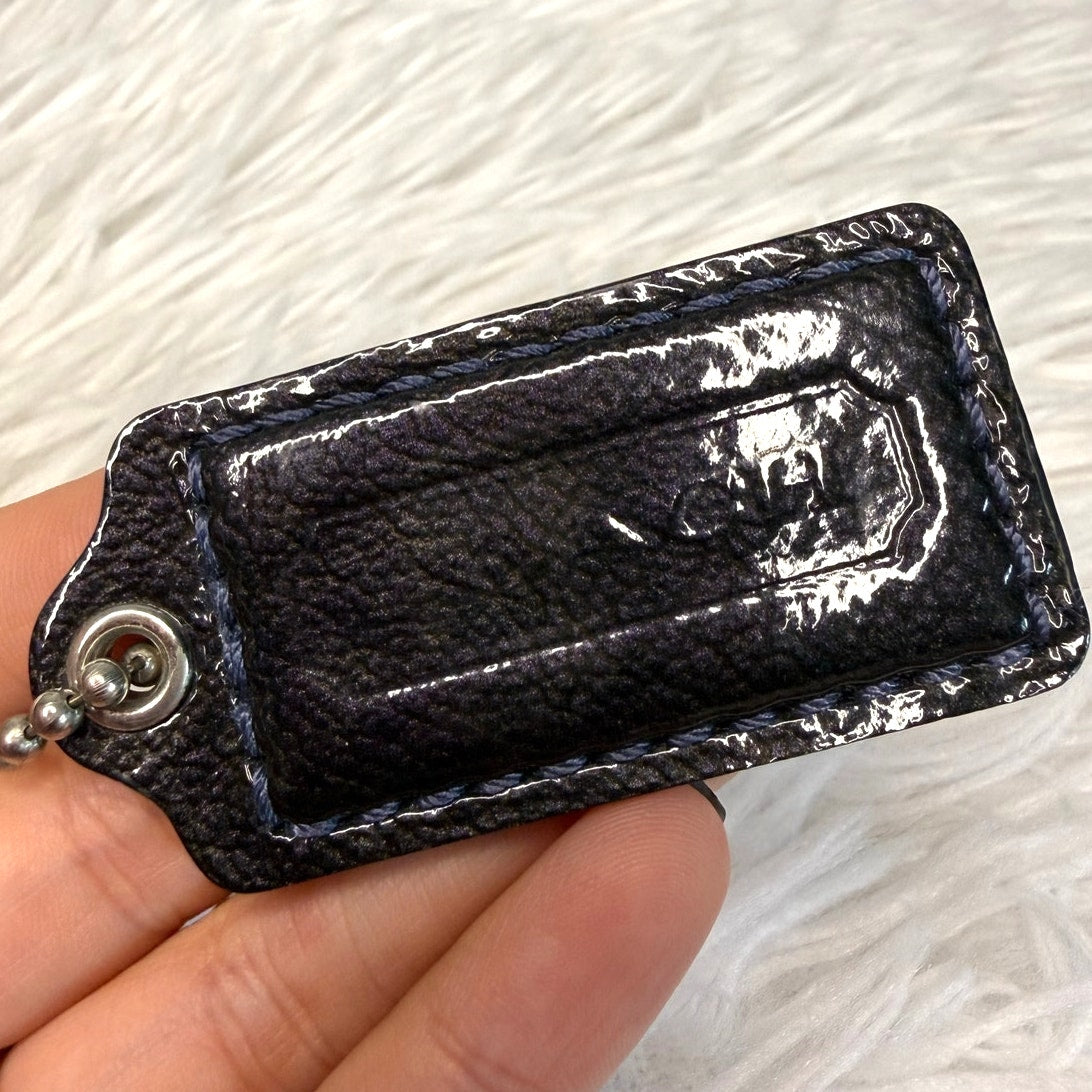 2" COACH Dark Blue Fob Bag Charm Hang tag Hangtag