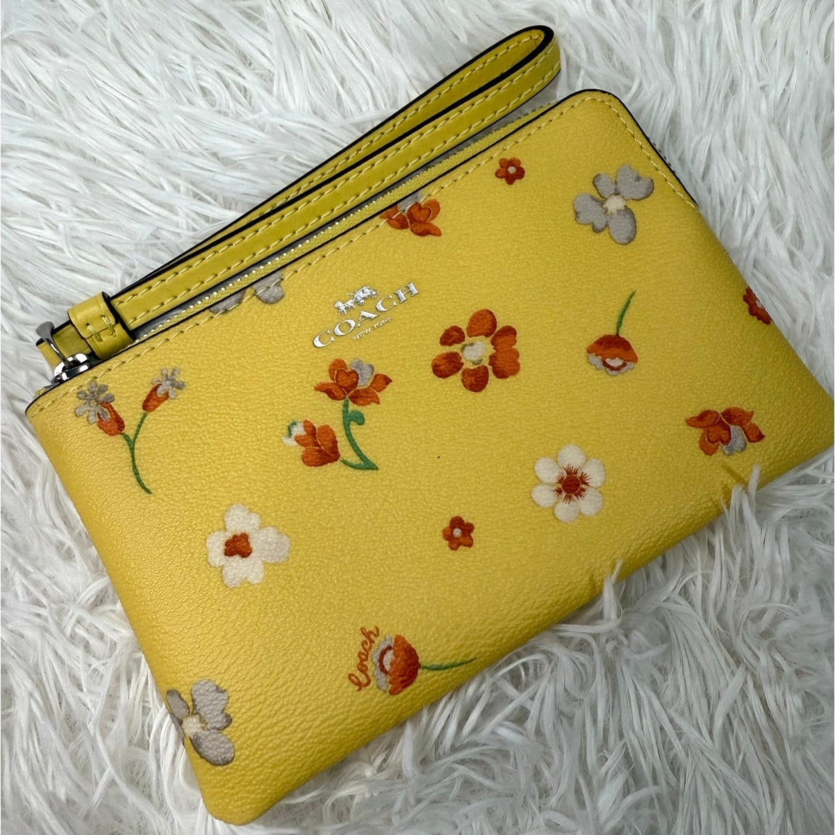 COACH Floral Zip Wristlet