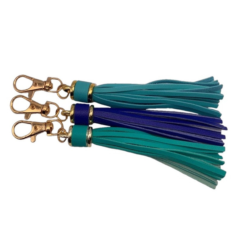 NEW Blue Tassel Bag Charm Tassels Keychains Purse Charms