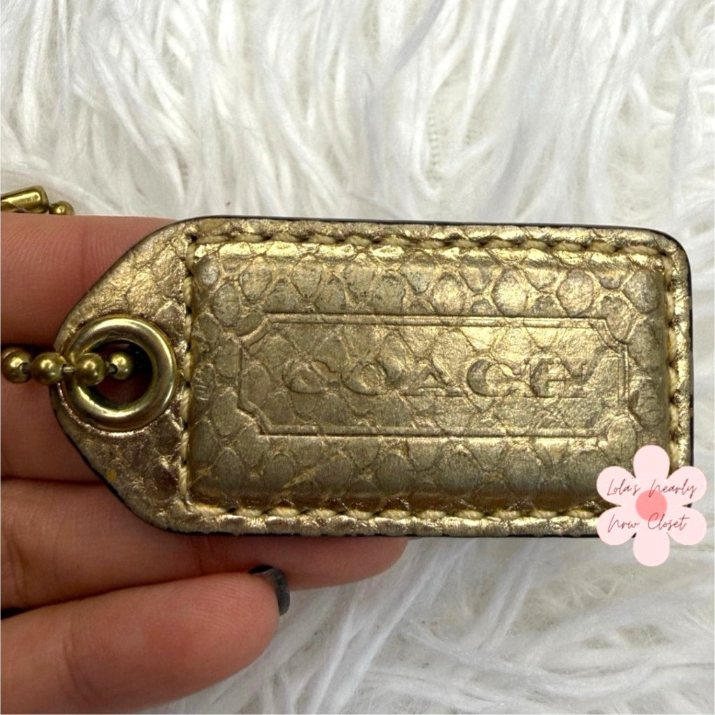 2” y2k COACH Vintage Texture Fob Bag Charm Hang tag Hangtag
