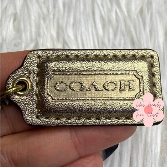 1.5" COACH Gold Fob Bag Charm Hang tag Hangtag