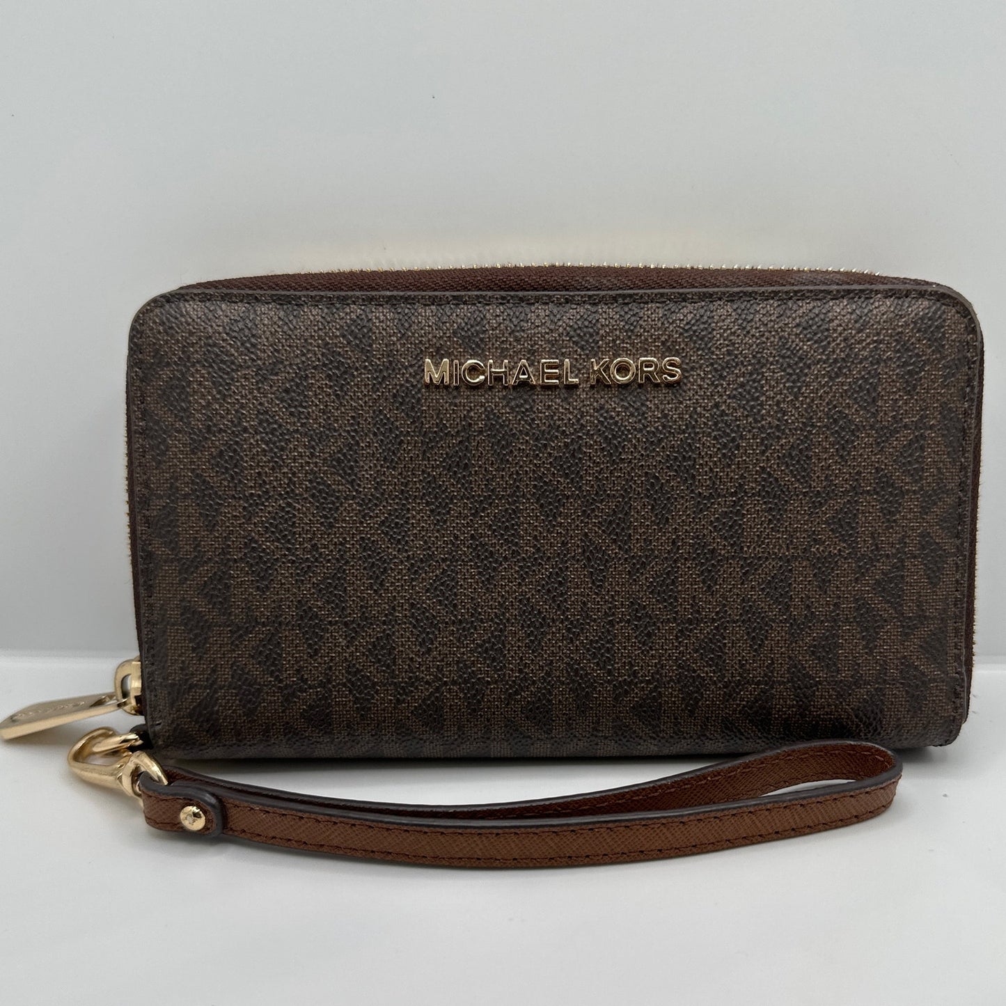 MICHAEL KORS Brown Signature Jet Set Wallet