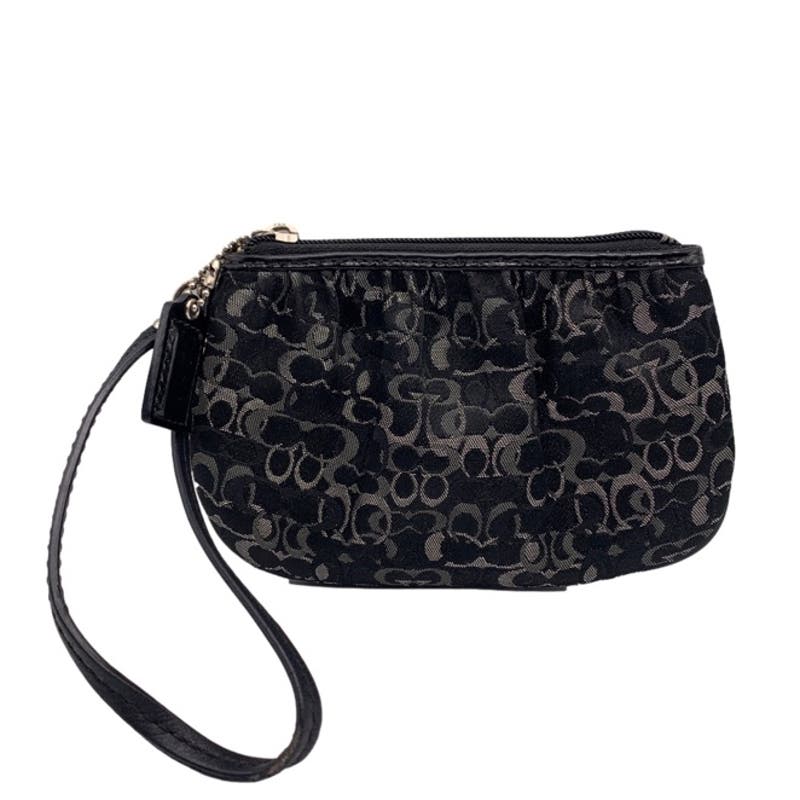 COACH Black Signature Canvas Wristlet