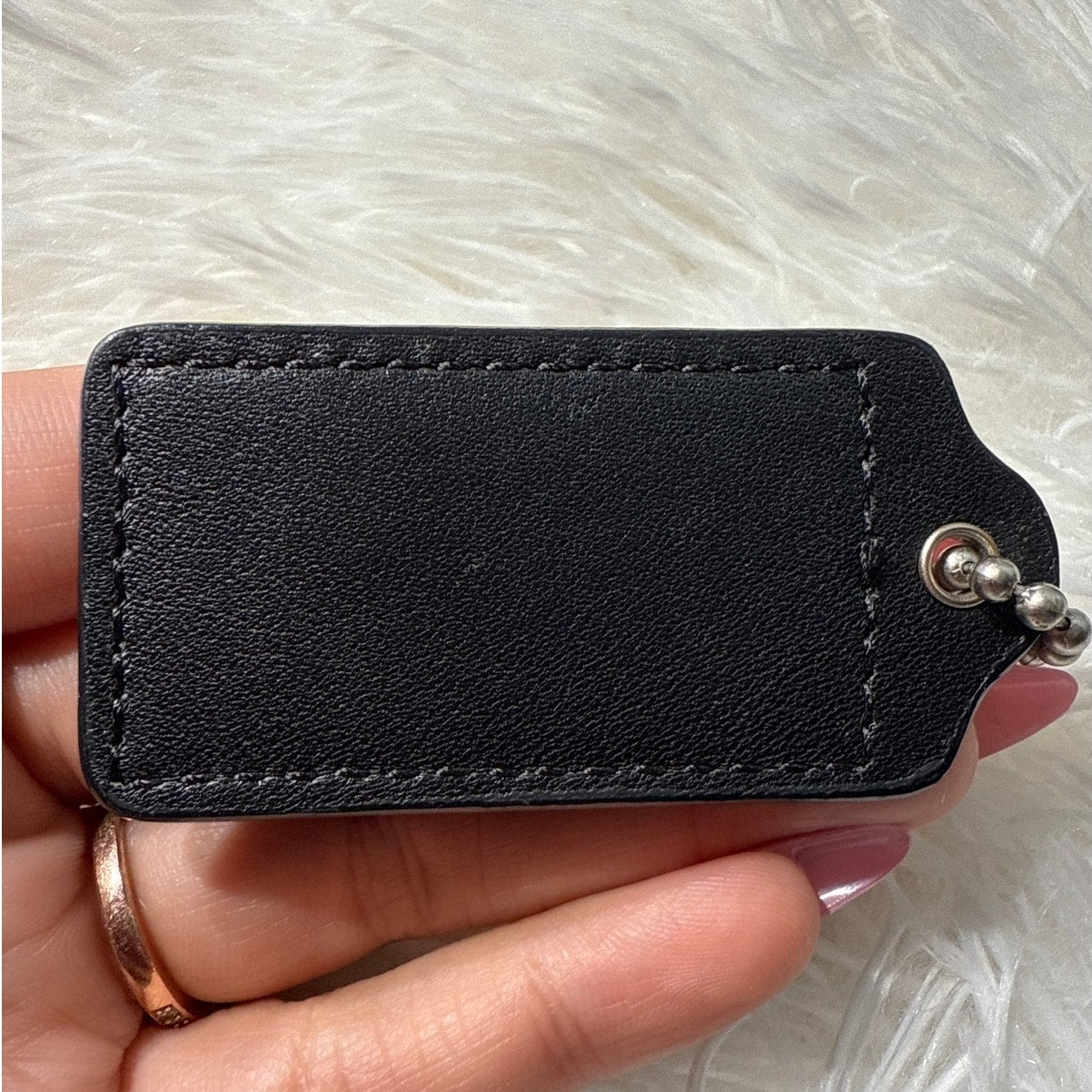 2” COACH Black Fob Bag Charm Hang tag Hangtag