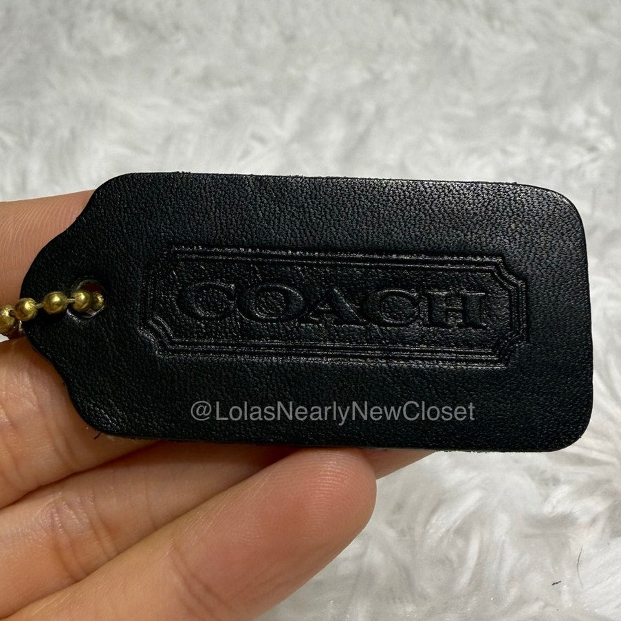 2" Vintage COACH Black Fob Bag Charm Hang tag Hangtag