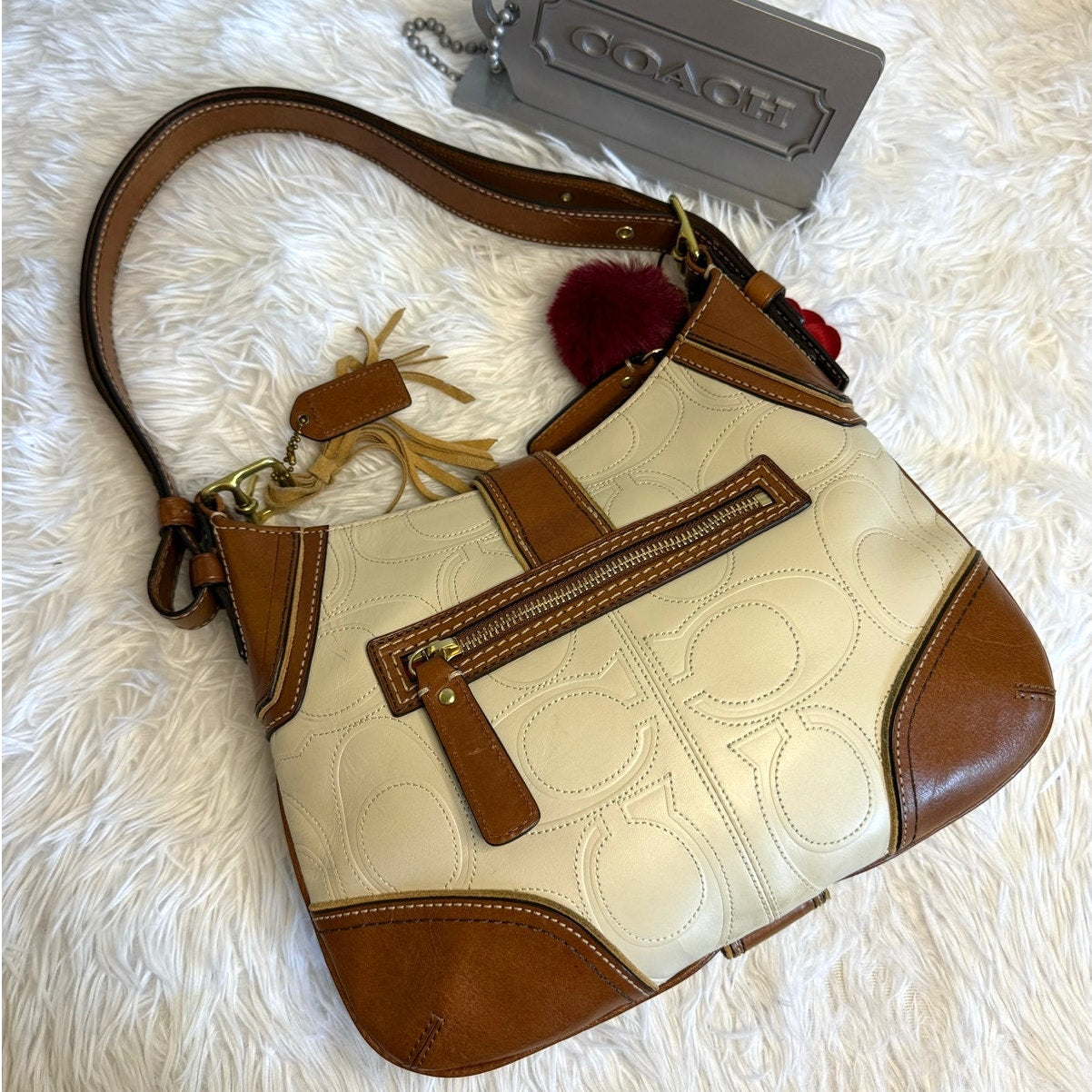y2k COACH Rare Hamptons Medium Hobo Crossbody Shoulder Bag