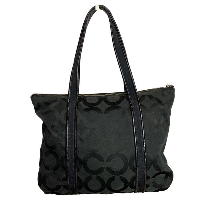 COACH Poppy Black Special Edition Signature Canvas Tote