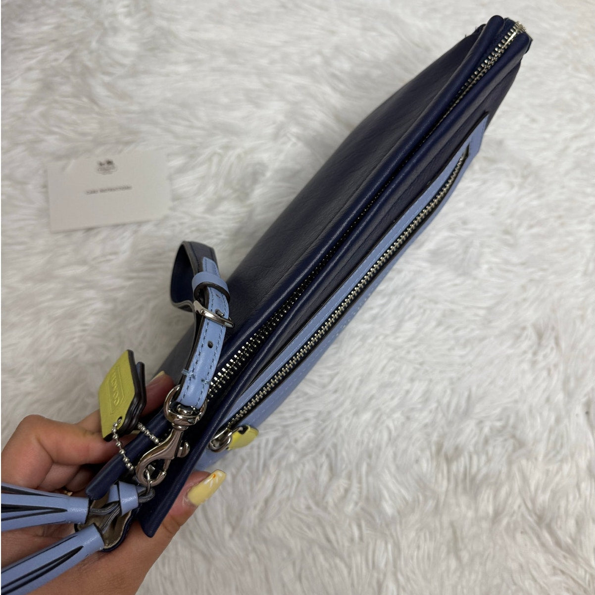 COACH Colorblock Leather Large Wristlet F48875