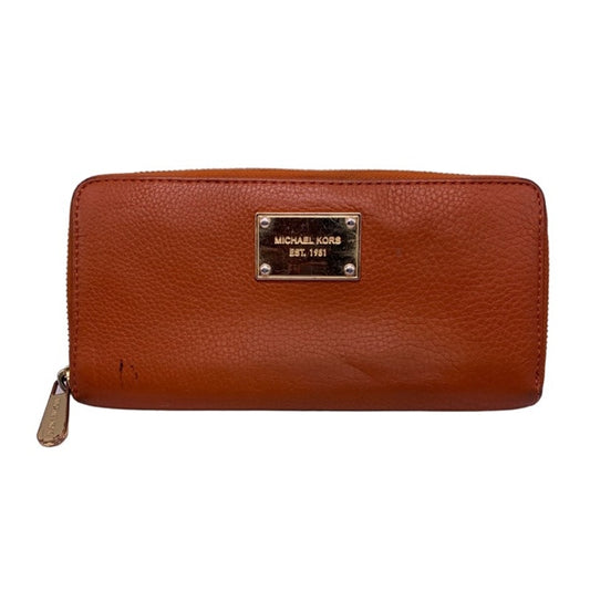 Michael Kors Burnt Orange Zip Around Wallet