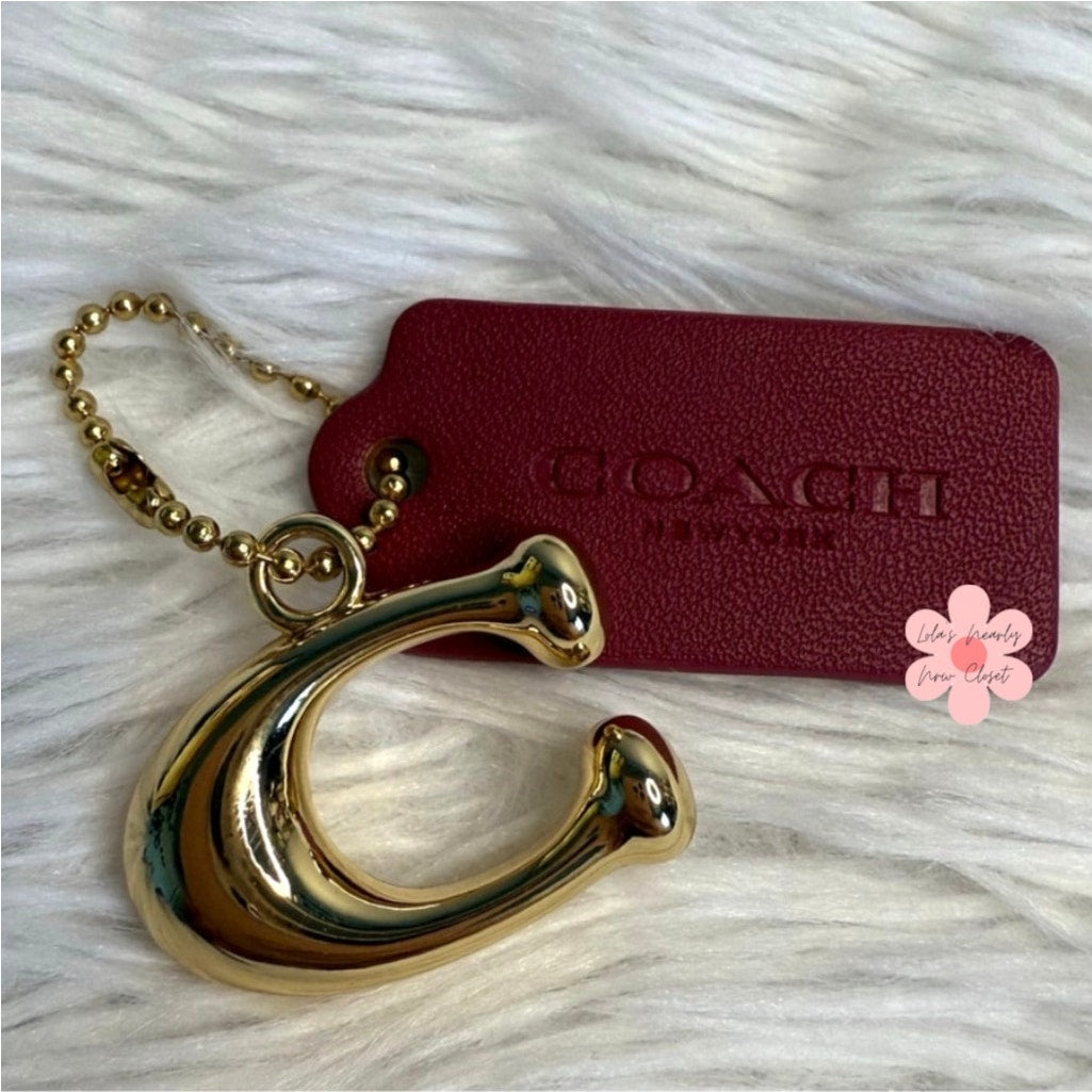 1.5" COACH "C" Hang Tag Hangtag Key Fob Bag Charm