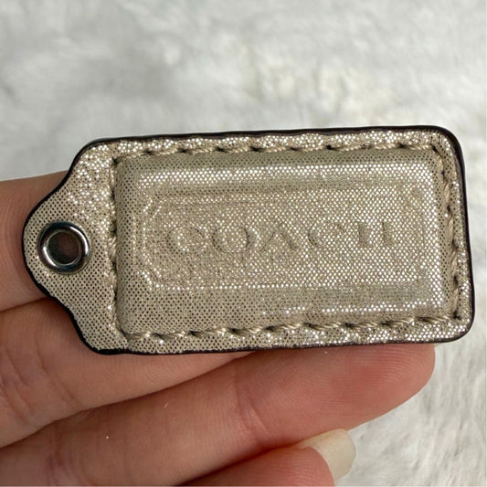 1.5" COACH Shimmer Fob Bag Charm Hang tag Hangtag
