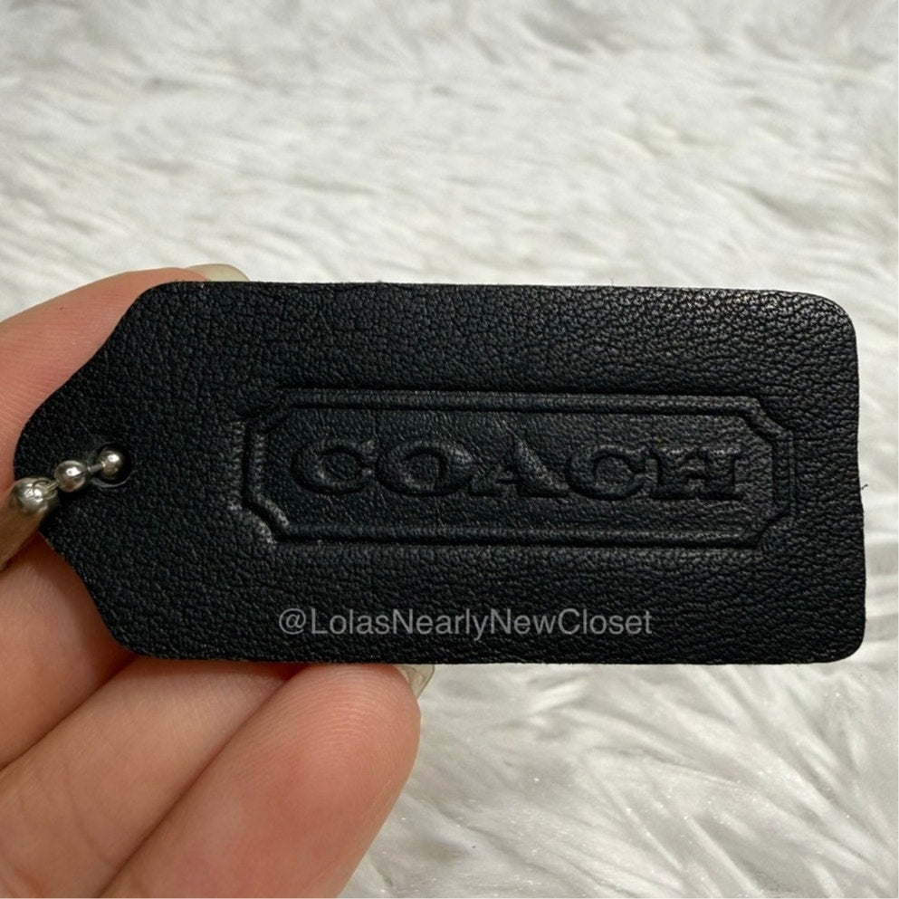 2" Vintage COACH Black Fob Bag Charm Hang tag Hangtag