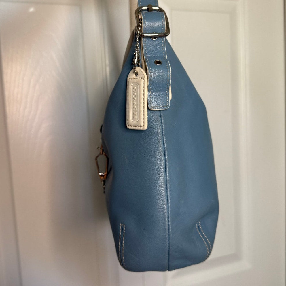 Vintage Y2k COACH Hampton Clip Blue Hobo Shoulder Bag