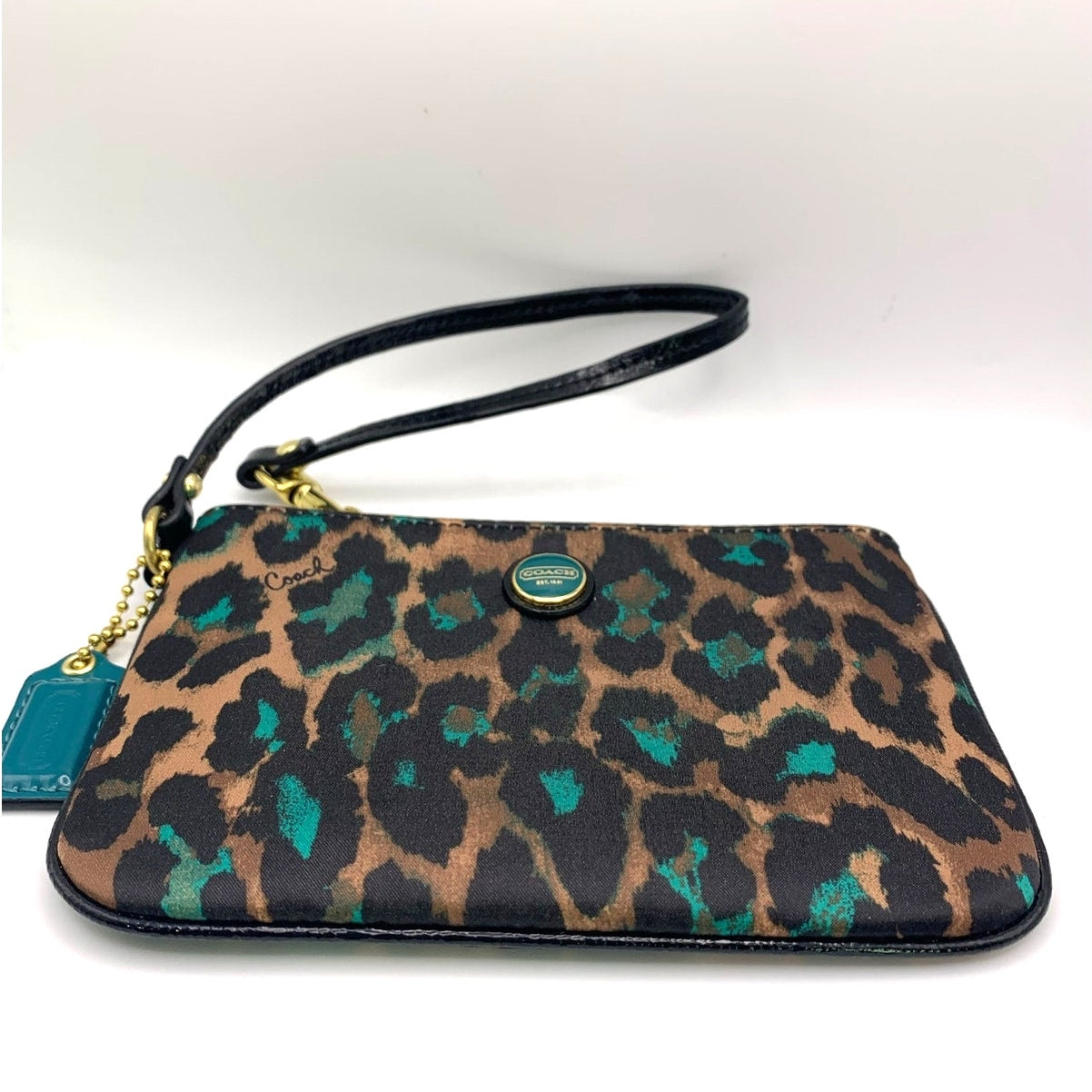 COACH Cheetah Print Poppy Wristlet